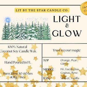 Light & Glow -  Matte Black Glass Coconut Soy Candle